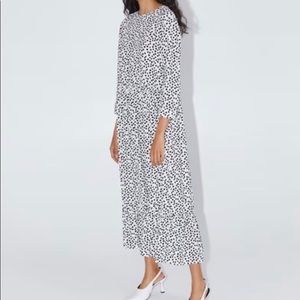 Zara White & Black Polka Dot Dress - Size XS
